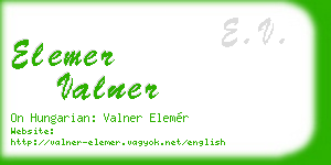 elemer valner business card