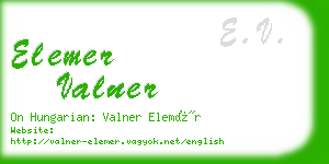 elemer valner business card